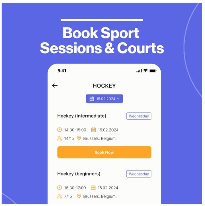 App Nova Sport : réservation d'une séance de hockey et d'un terrain