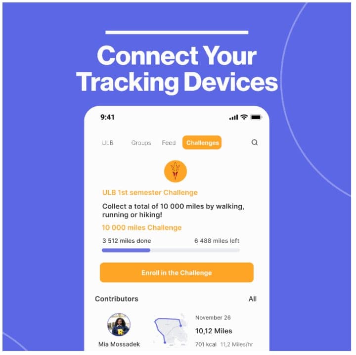App Nova Sport : défi de distance synchronisé avec des montres connectées